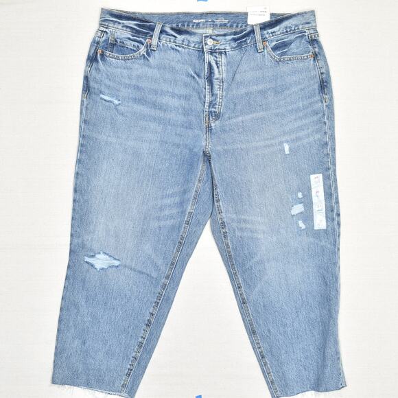Old Navy Denim - NEW Old Navy Women's Slouchy Straight Jeans High Rise Cotton Blend Blue Size 20